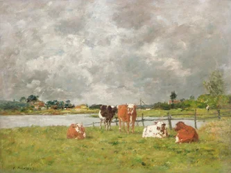 Cows in a Field under a Stormy Sky, 1877